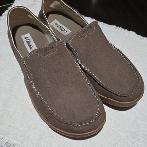 Olukai Men's Brown Slip-On Canvas Loafers